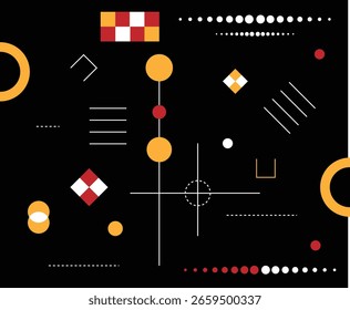 Simples Minimalista Abstrata Formas Geométricas Fundo Preto. Elementos e recursos de design gráfico para vetor da Web