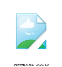 Simple minimalist abstract landscape in an "image not displayed" icon vector composition, Eps10