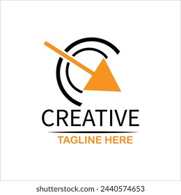 Simple Minimalist Abstract  Logo Design with flat vector graphics illustration