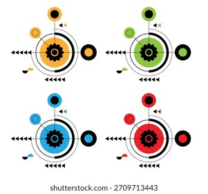 Simple Minimalist Abstract Technology Design Futuristic Different Colors. Graphic design elements and resources vector art