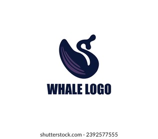 Simple Minimalist Abstract Whale Logo, logo template, logo icon 
