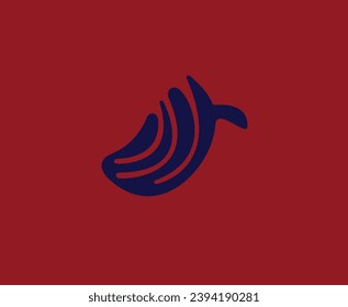 Einfache Minimalistische abstrakte Whale-Logo, Logo-Vorlage, Logo-Symbol
