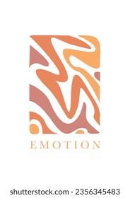 Simple minimalist abstraction. Interior decoration. Poster on the wall. Modern art. Peaceful, calm, emotional. Orange color.