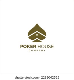 Simple Minimalist Ace Spade Scoop for Poker Casino House Logo Design Vector