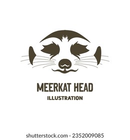 Simple Minimalist African Meerkat Head Face Illustration Vector