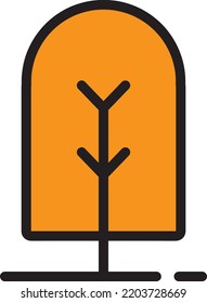 Vector de árbol de otoño simple y minimalista