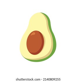 Einfache und minimalistische Avocado-Vektorgrafik