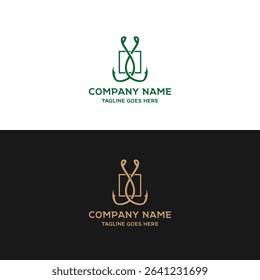 Simple Minimalist Bait Lure Fish Hook Jig for Fish Angler Sport Fishing logo design