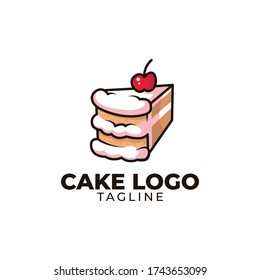 Simple minimalist bakery cake restaurant logo design vector template 