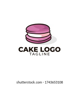 Simple minimalist bakery cake restaurant logo design vector template 