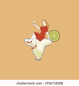 Simple Minimalist Bar Logo Illustration 