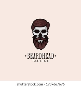 Plantilla de diseño de logotipo de mascota de barba minimalista simple
