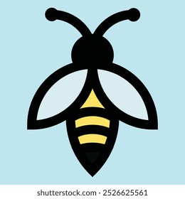 A simple, minimalist bee illustration. Perfect for kids, nature, and honey related designs. Ideal for use in children's books, logos, and as a cute element for various designs.