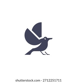 Logotipo de pájaro simple y minimalista