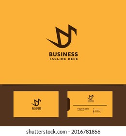 Simple and minimalist bird logo with business card template