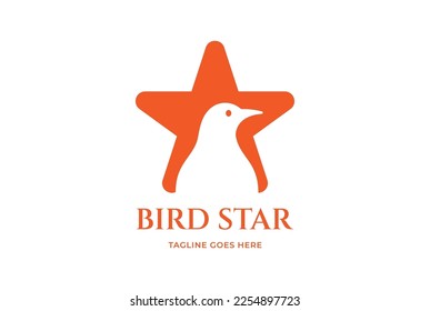 Vector de diseño de logotipo de estrella de pájaro simple y minimalista