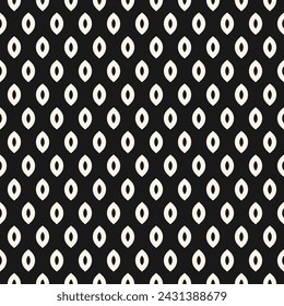 Simple minimalist black and white mesh texture. Vector seamless pattern with small shapes, grid, lattice, perforated surface. Minimal monochrome background. Abstract dark repeated decorative design