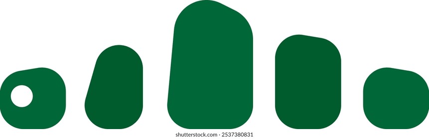 Uma ilustração simples em bloco minimalista de uma lagarta verde