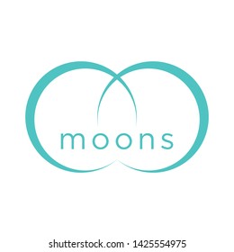 Simple / Minimalist Blue Moon Logo Design Inspiration