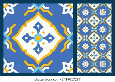 Simple minimalist bright colorful tile seamless mosaic pattern for design, fashion, print