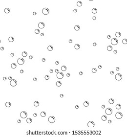Simple minimalist bubbles seamless pattern. Geometric vector monochrome black and white illustration. Transparent underwater theme in Nordic or Scandinavian style. Aqua cartoon digital paper for print