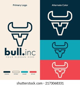 Simple Minimalist Buffalo Head Logo Design