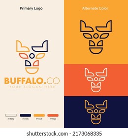 Simple Minimalist Buffalo Head Logo Design