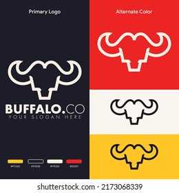 Simple Minimalist Buffalo Head Logo Design