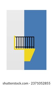 Simple Minimalist Building Wall Art Decoration. Architecture Illustration Background. Architecture Building Wall Art Poster
