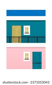 Simple Minimalist Building Wall Art Decoration. Architecture Illustration Background. Architecture Building Wall Art Poster