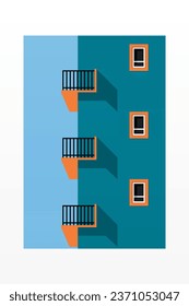Einfache minimalistische Wand-Kunstdekoration. Architektur-Illustrationshintergrund. Architekturgebäude Wall Art Poster