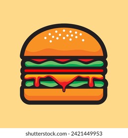 Simple minimalist burger logo or icon