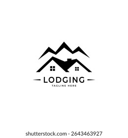Simples Minimalista Cabine Lodge Villa Casa Logo Design