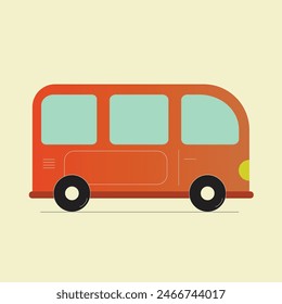 Simple and minimalist camper van car illustration