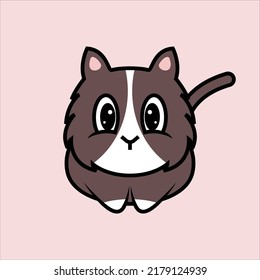 Simple minimalist cartoon cute cat logo