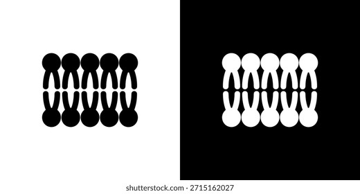 Simple Minimalist Cell Membrane Lipid Bilayer Structure Science Biology Icon