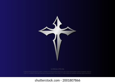 Simple Minimalist Christian Jesus Cross Symbol for Church Chapel or Tattoo Logo Design Vector