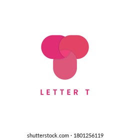 Simple and minimalist circle logo form letter T