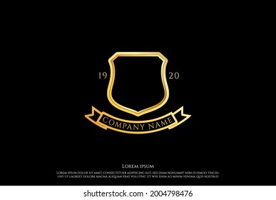 Simple Minimalist Classic Blank Shield Frame Badge Emblem Logo Design Vector