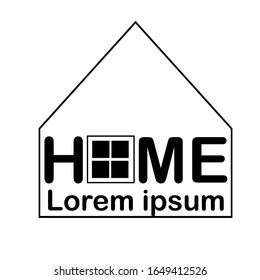 simple, minimalist and clean black house logo