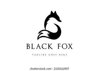 Simple Minimalist Clean Fox Tail Logo Design Vector