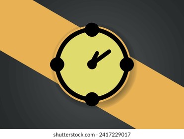 Simple Minimalist Clock Symbol Icon. Vector Image.