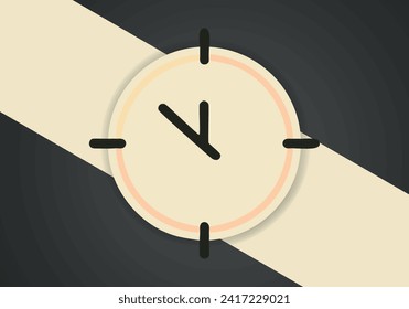 Simple Minimalist Clock Symbol Icon. Vector Image.