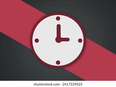 Simple Minimalist Clock Symbol Icon. Vector Image.