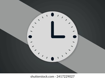 Simple Minimalist Clock Symbol Icon. Vector Image.