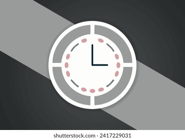 Simple Minimalist Clock Symbol Icon. Vector Image.