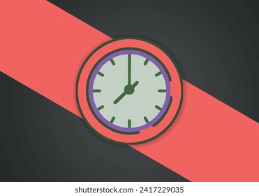 Simple Minimalist Clock Symbol Icon. Vector Image.