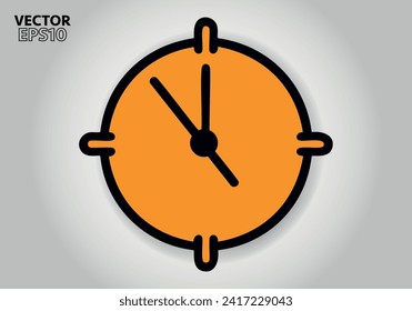 Simple Minimalist Clock Symbol Icon. Vector Image.