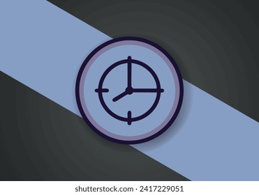 Simple Minimalist Clock Symbol Icon. Vector Image.
