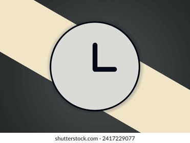 Simple Minimalist Clock Symbol Icon. Vector Image.